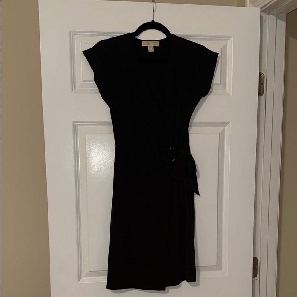 Michael Kors Black Flutter Sleeve Sheath Dress
